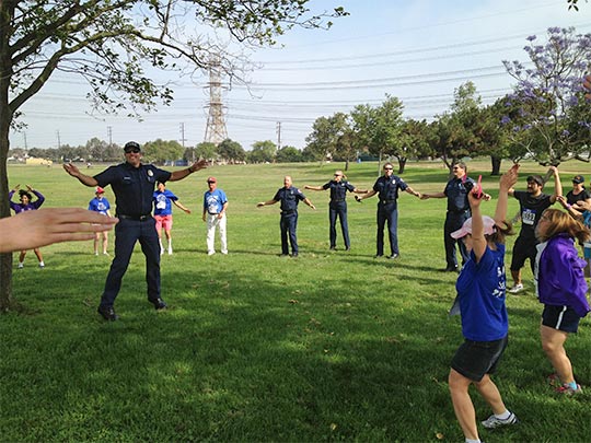 Torrance Firefighters help athletes warm-up - 2013